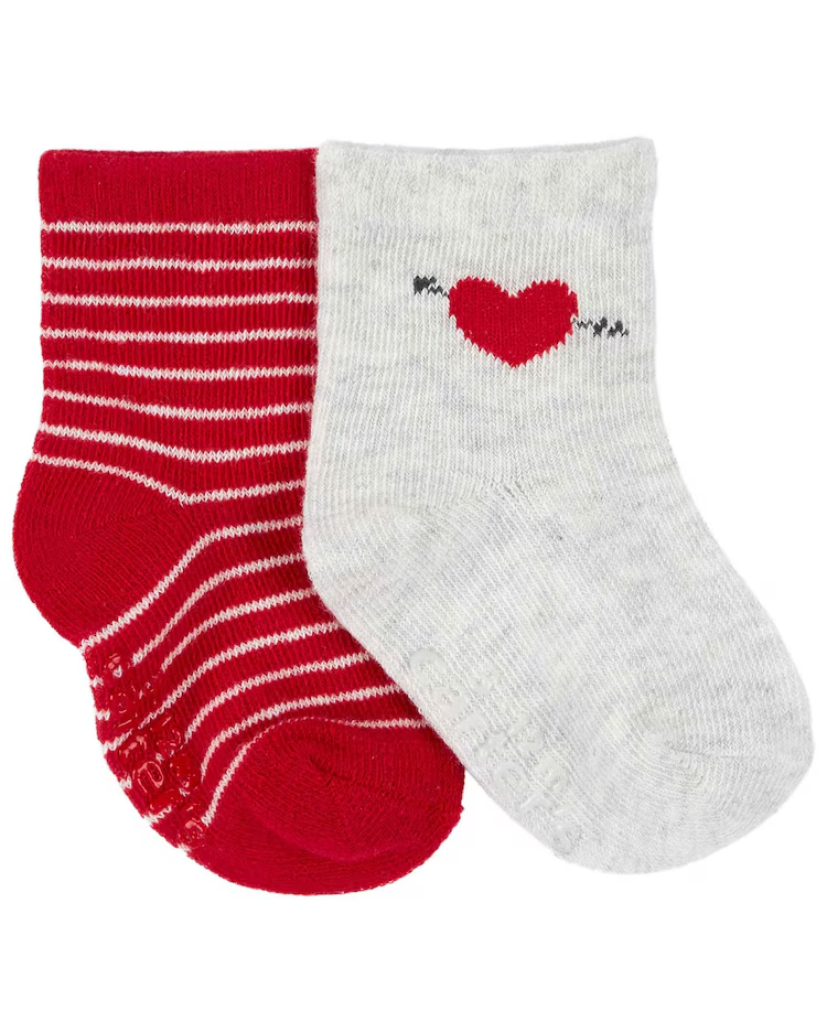 Kit meia bebê 2 pares Valentine's Day multicor | Carter's