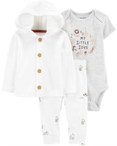 Conjunto longo bebê 3 peças My Little Love branco | Carter's