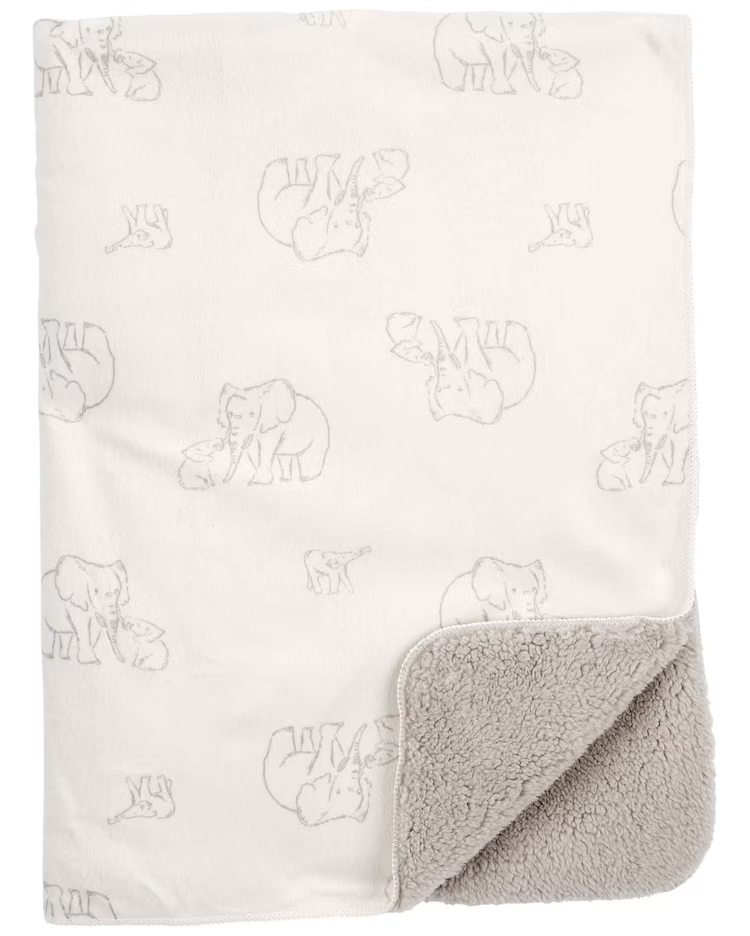 Cobertor bebê elefante fleece off-white | Carter's