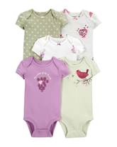 Kit body bebê 5 peças flowers and birds multicor | Carter's